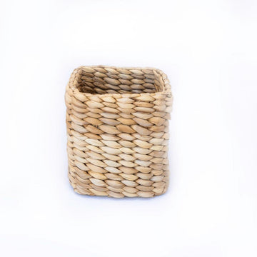 Square Banana Weave Cachepot – Natural Woven Basket, Planter or Organizer