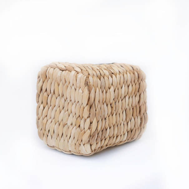 Square Banana Weave Cachepot – Natural Woven Basket, Planter or Organizer