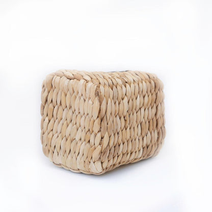 Square Banana Weave Cachepot – Natural Woven Basket, Planter or Organizer