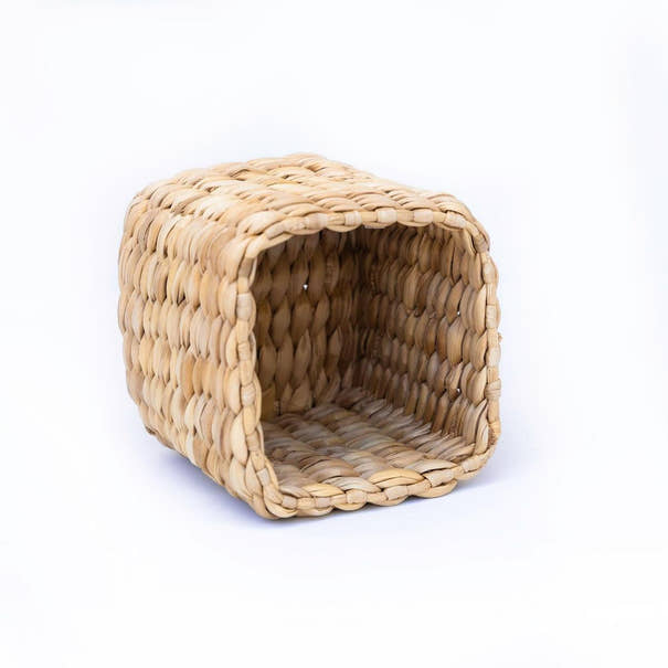 Square Banana Weave Cachepot – Natural Woven Basket, Planter or Organizer
