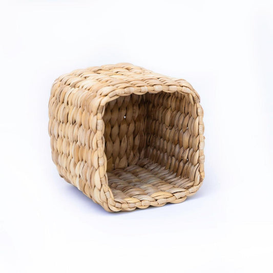 Square Banana Weave Cachepot – Natural Woven Basket, Planter or Organizer