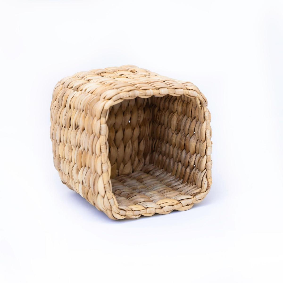 Square Banana Weave Cachepot – Natural Woven Basket, Planter or Organizer