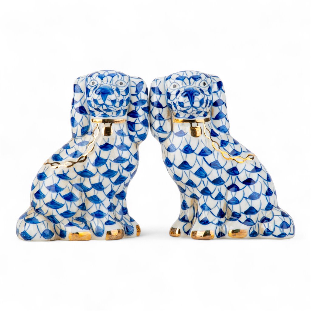 Pair of Porcelain Staffordshire Dogs - Small