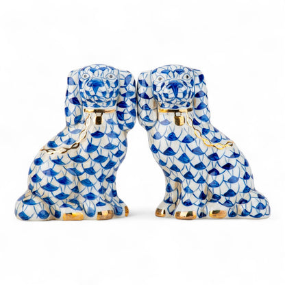 Pair of Porcelain Staffordshire Dogs - Small