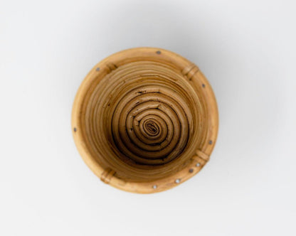 Tapered Cane Cachepot | Handwoven Decorative Planter or Organizer