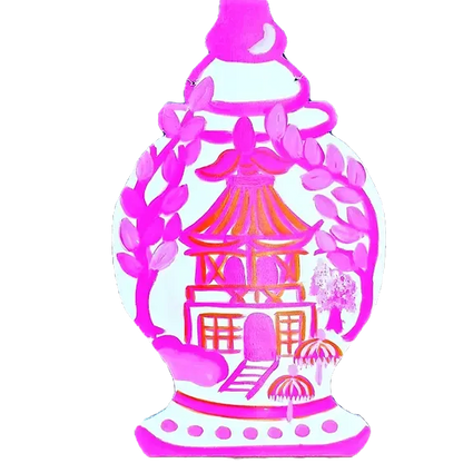 Temple Jar Pagoda Decorative Door Hanger - Hand Painted by Artist