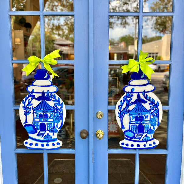 Temple Jar Pagoda Decorative Door Hanger - Hand Painted by Artist