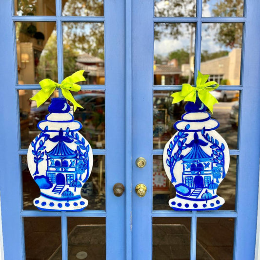 Temple Jar Pagoda Decorative Door Hanger - Hand Painted by Artist