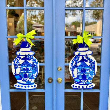Temple Jar Pagoda Decorative Door Hanger - Hand Painted by Artist