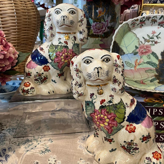 Tobacco Leaf Staffordshire Dogs