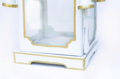 Tole Pagoda Lantern | Decorative Chinoiserie Hand-painted Metal Lantern