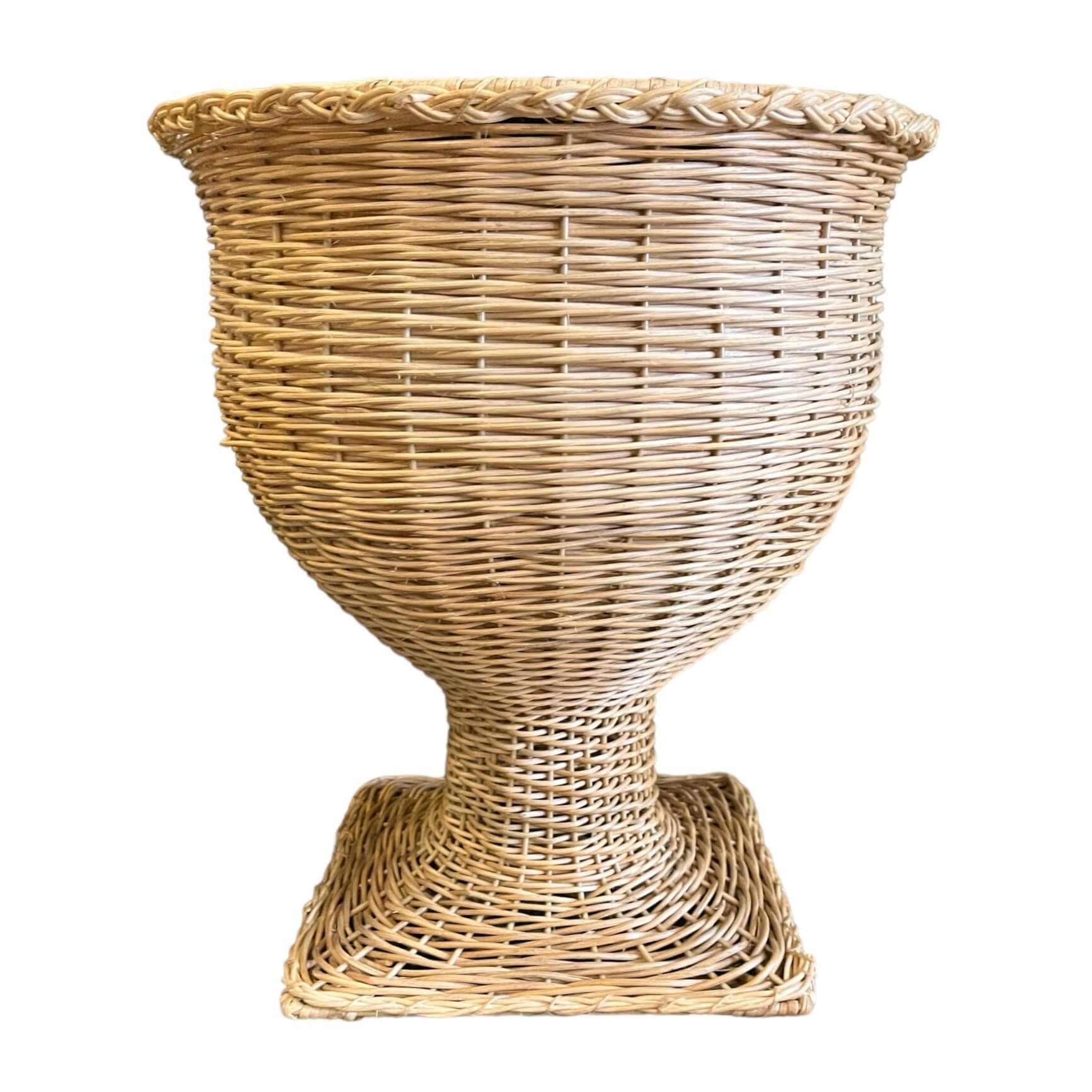 17" Wicker Urn with Square Base
