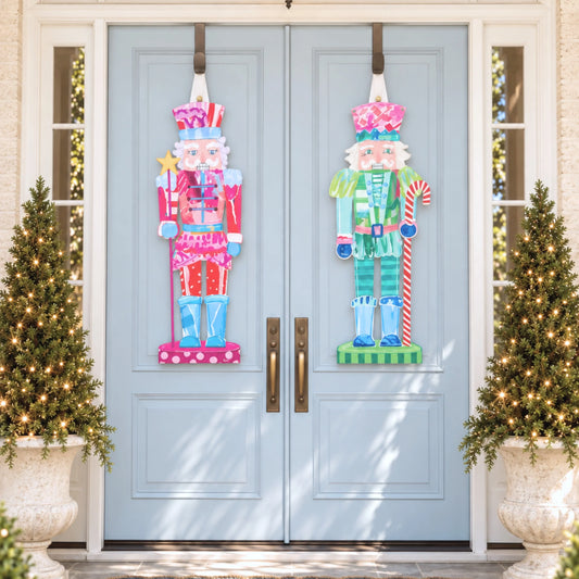 Lauren Dunn Nutcracker Door Hangers, Blue and Green