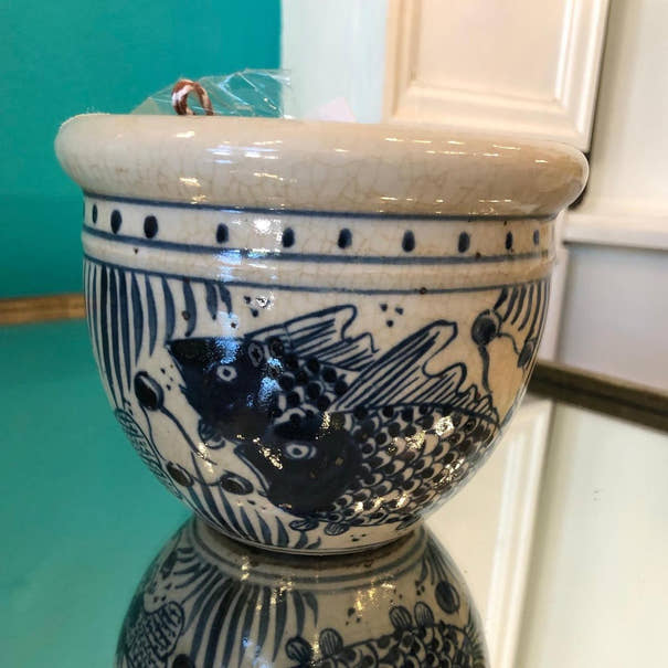 Blue and White Porcelain Planter Pots