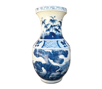 Blue and White Vase with Pine and Palm Motif
