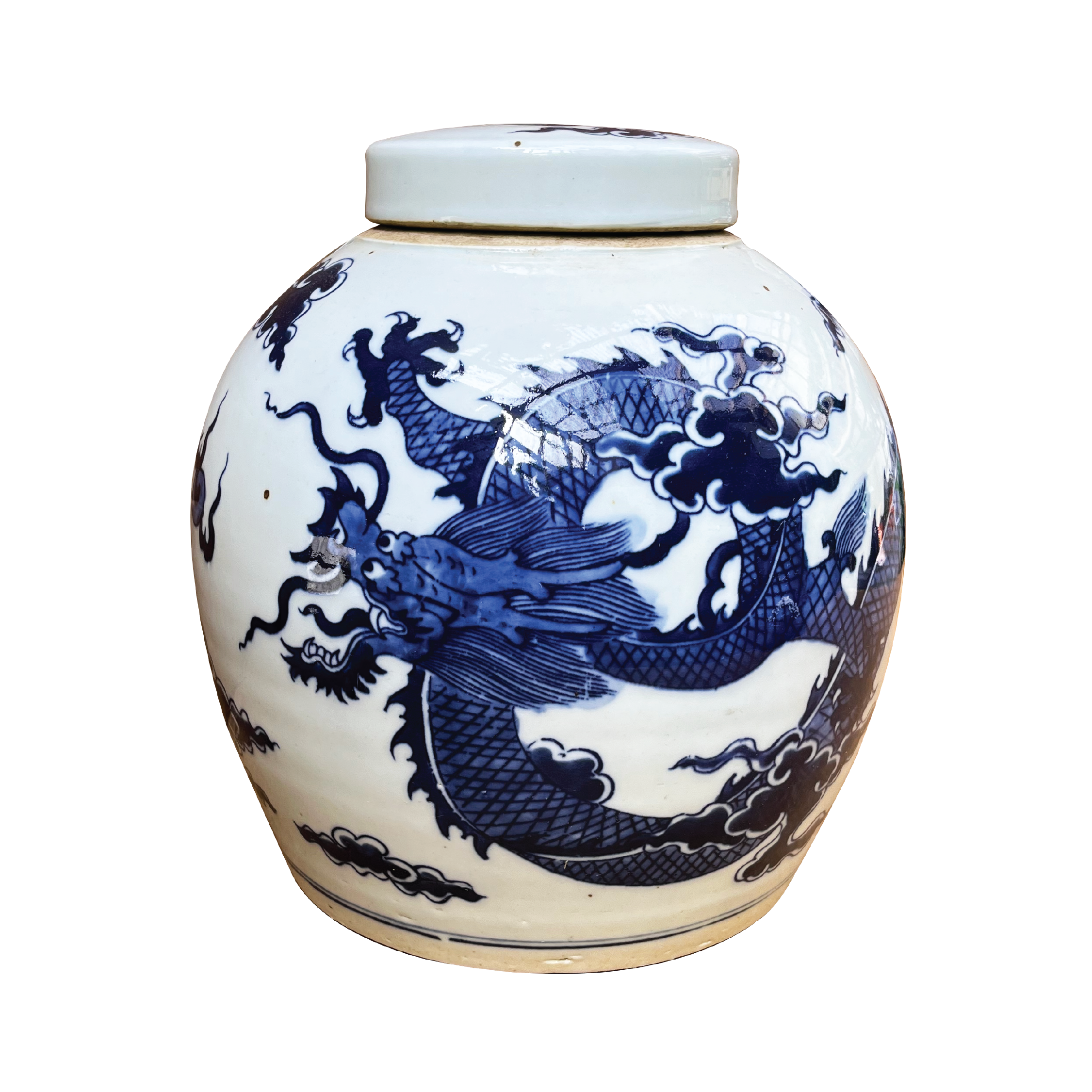 Blue and White Jar with Dragon Motif