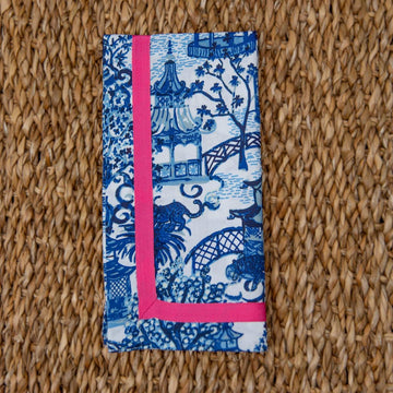 Chinoiserie Toile Cotton Table Napkins | Set of 4