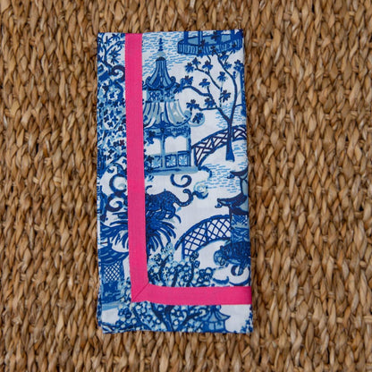 Chinoiserie Toile Cotton Table Napkins | Set of 4