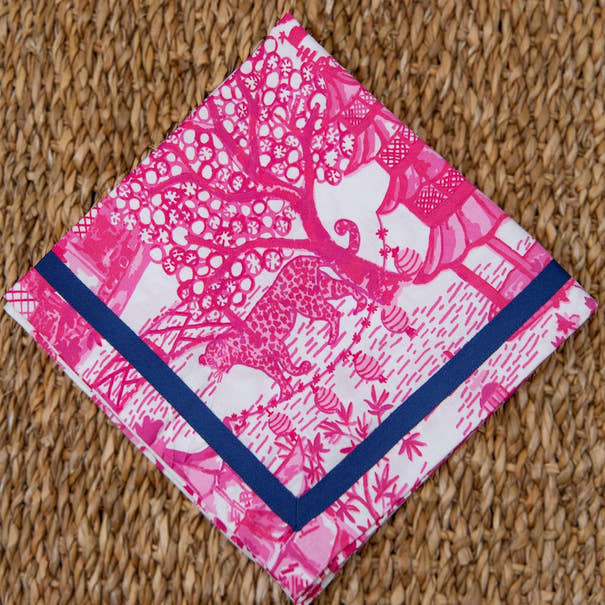 Chinoiserie Toile Cotton Table Napkins | Set of 4