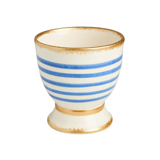 Hand-crafted Striped Porcelain Cachepot Planter