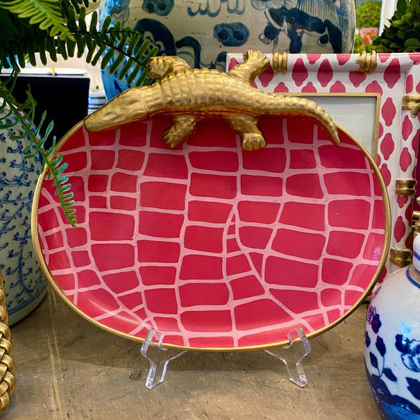 Hand-painted Alligator Tray