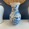 Blue and White Vase with Floral and Bird Motif