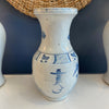 Blue and White Vase with Floral and Bird Motif