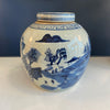 Load image into Gallery viewer, Blue and White Ginger Jar with Landscape Motif