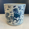 Blue and White Planter with Foodog Motif