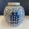 Load image into Gallery viewer, Blue and White Jar with Happiness Motif
