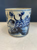 Load image into Gallery viewer, Small Blue and White Planter with Flower and Bird Motif