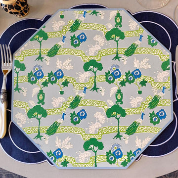 Octagonal Blue & Green Patterned Reversible Placemat