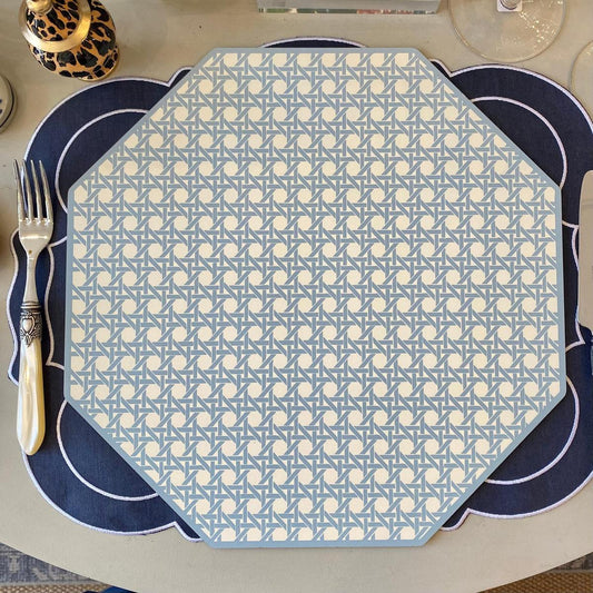 Octagonal Blue & Green Patterned Reversible Placemat