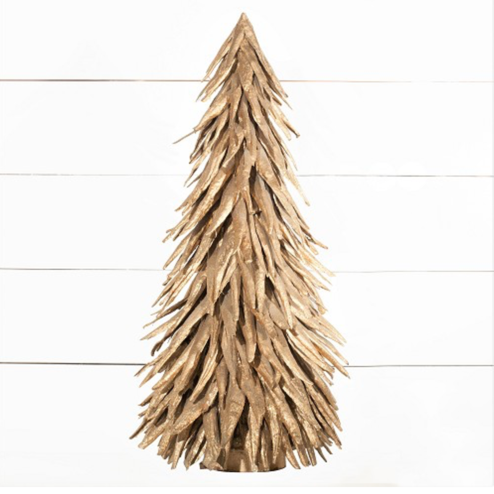 Natural Husk Gold Christmas Trees