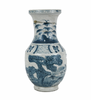 Blue and White Vase with Pine and Palm Motif