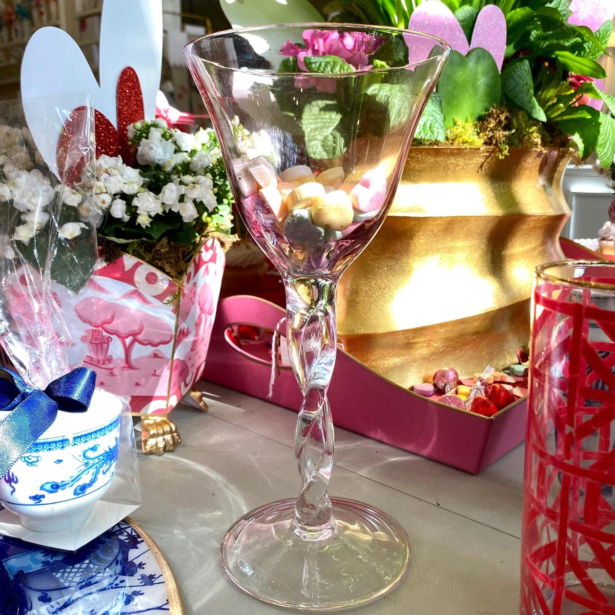 Twisted Stem Wine Glass