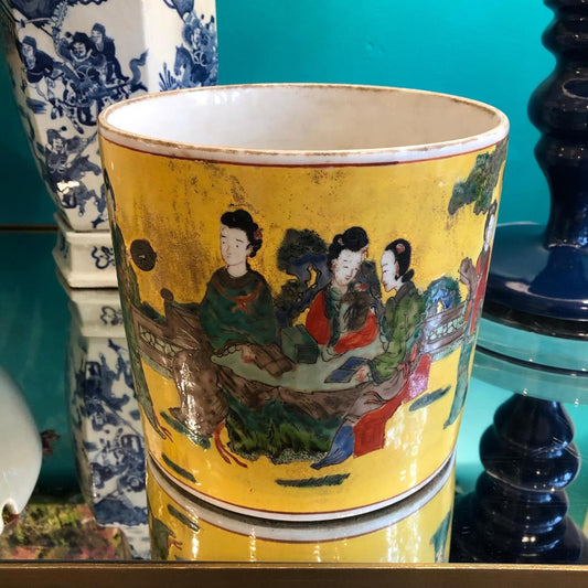 Yellow Porcelain Beaker Pot