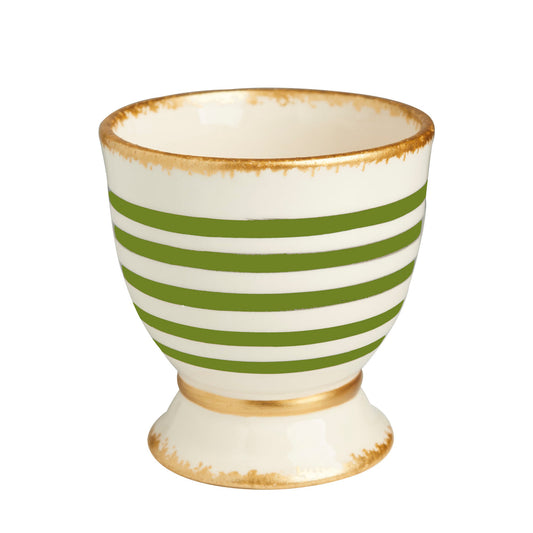 Hand-crafted Striped Porcelain Cachepot Planter