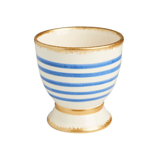 Hand-crafted Striped Porcelain Cachepot Planter