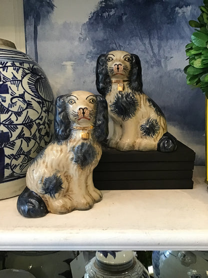 Pair of Porcelain Staffordshire Dogs - Small