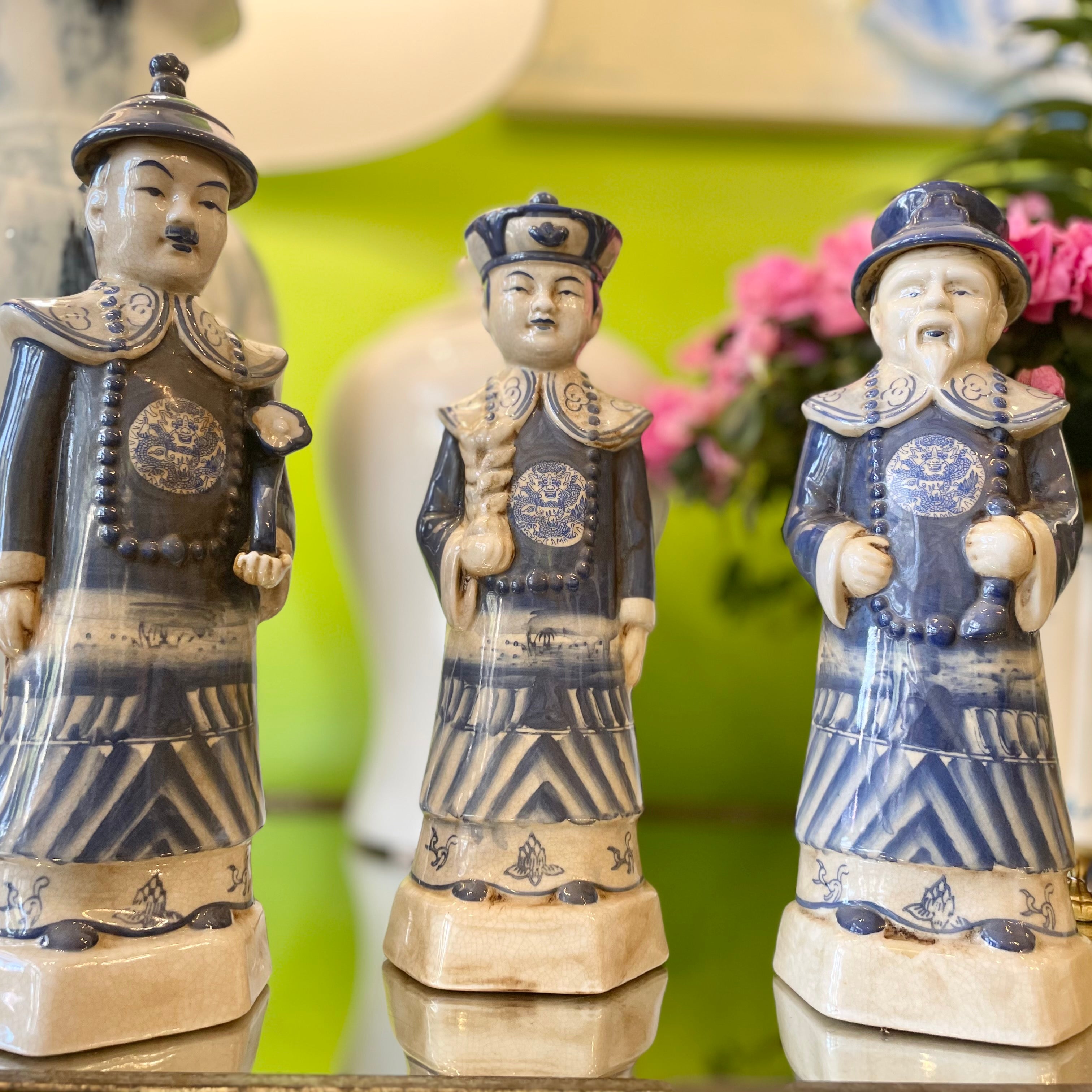 Fu Lu Shou Porcelain Figurines - Set of 3 Men