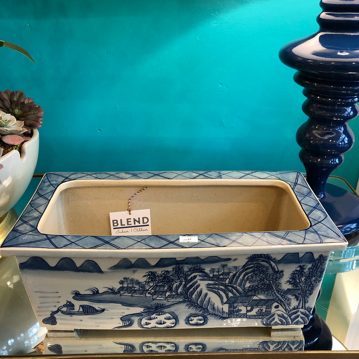 Blue and White Canton Planter