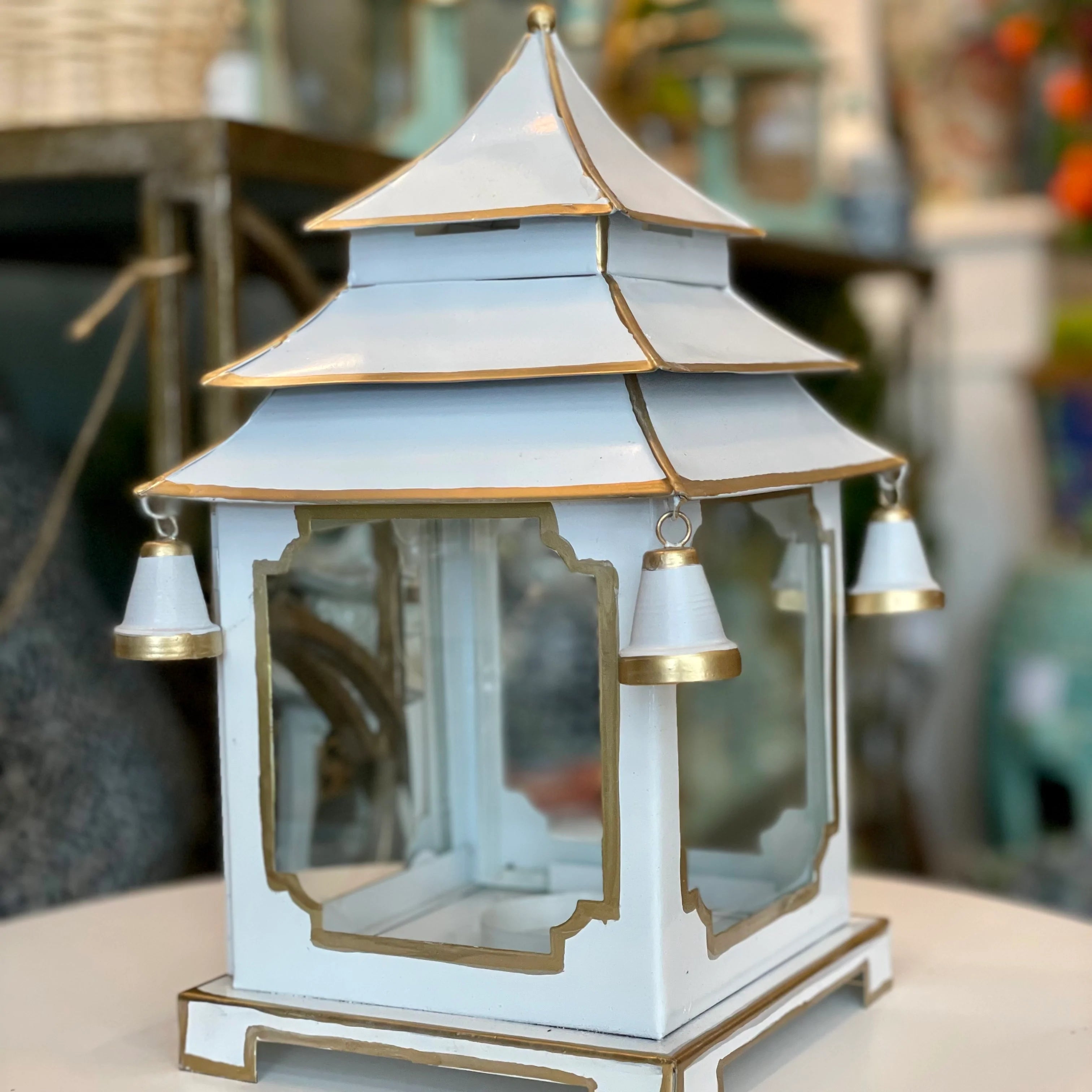 White Painted Pagoda Lantern