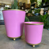 Load image into Gallery viewer, Hot Pink Round Metal Cachepot