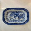 Small Blue and White Plate with Floral and Bird Motif
